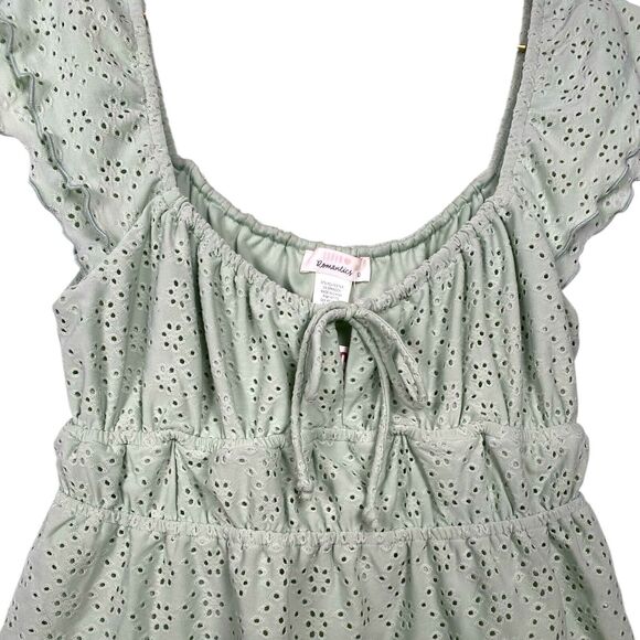 Urban Romantics Surf Gypsy Boho Blue Eyelet Blouse Women's Size L 175 - Picture 2 of 8